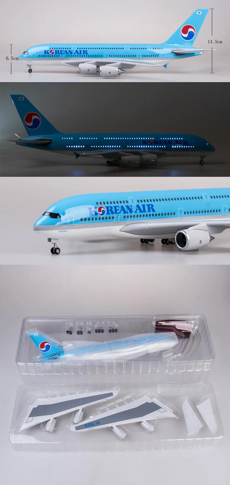 47 см 1/150 масштабная модель самолета Корейская авиакомпания Boeing ...