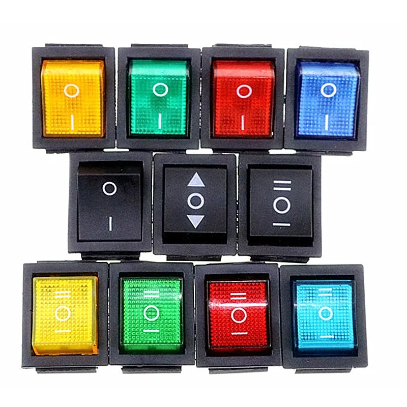 

1PCS KCD4 Rocker Switch ON-OFF 2 Position 4 Pins / 6 Pins Electrical equipment With Light Power Switch 16A 250VAC/ 20A 125VAC