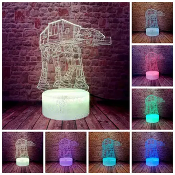 

Star Wars Series Last Jeding First Order Heavy Assault Walker 3D LED RGB Night Light Baby Sleeping Table Shop Home Decor Gifts