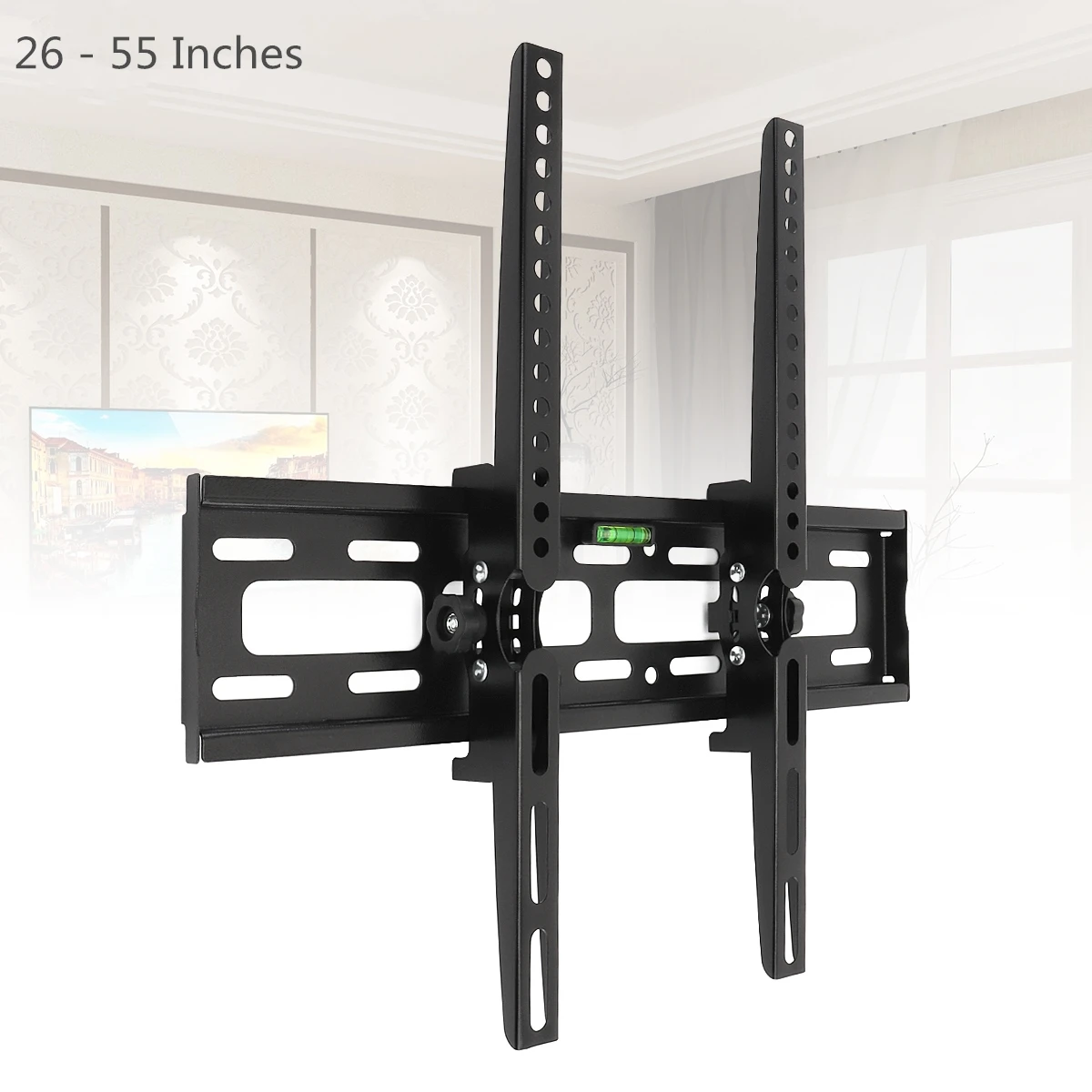 Universal 30KG Adjustable TV Wall Mount Bracket Flat Panel TV Frame Support 15° Tilt with Level for 26-55 Inch LCD LED Monitor ekvi minus granuly rn minus 30kg