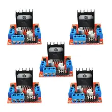 5 шт. двойной H Мост Dc драйвер шагового двигателя плата контроллера модуль для Arduino L298N Драйвер двигателя Модуль контроллера