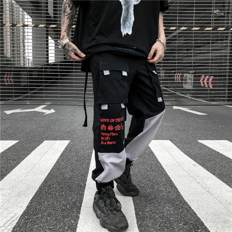 Autumn Winter New Overalls Men Fashion Loose Straight Multi-pocket Stitching Trousers Casual Hip-hop High Quality Pants