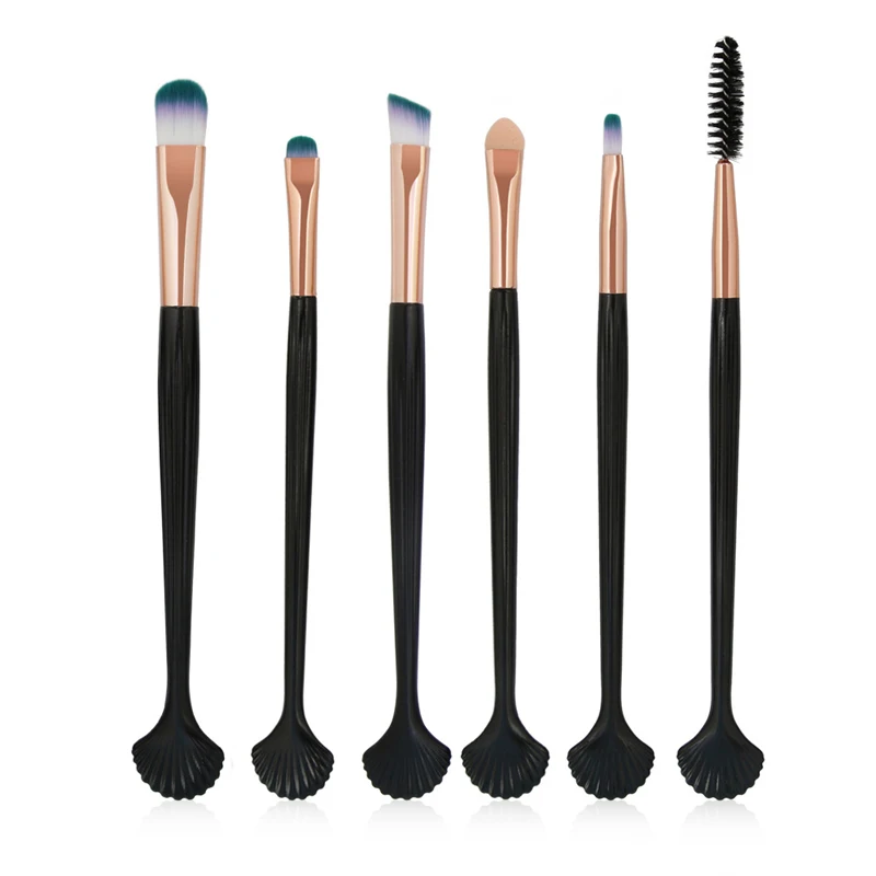 ROSE GOLD 6 шт в виде ракушки типа глаз карандаш для глаз карандаш косметика, красота, инструменты набор кистей Кисти - Handle Color: ROSE GOLD