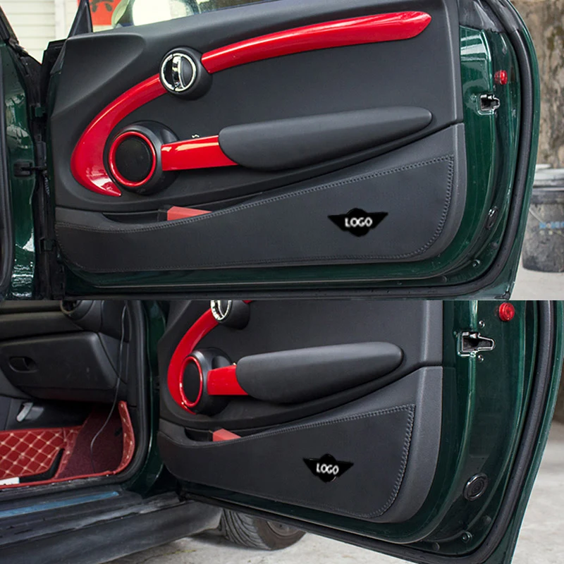 Microfiber Leather Car Inner Door Panel Protection Anti Kick Film Sticker For Mini Cooper R56 R60 F54 F55 F56 F60 Countryman door sill pads door sill guards