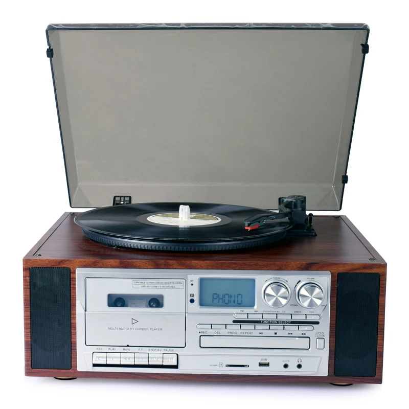 

Gramophone LPrecord player Bluetooth build-inSpeaker CD &Cassette Player Remote control