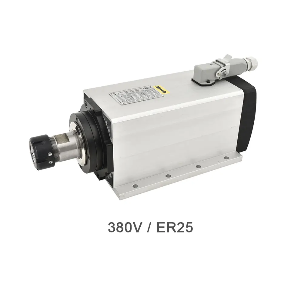 ER25 380V Deadalus 5.5kw мотор шпинделя ER25/ER32 шпиндель с воздушным охлаждением 300 Гц 4 подшипника квадратный шпиндель ER25 Цанга для фрезерного станка - Цвет: ER25 380V