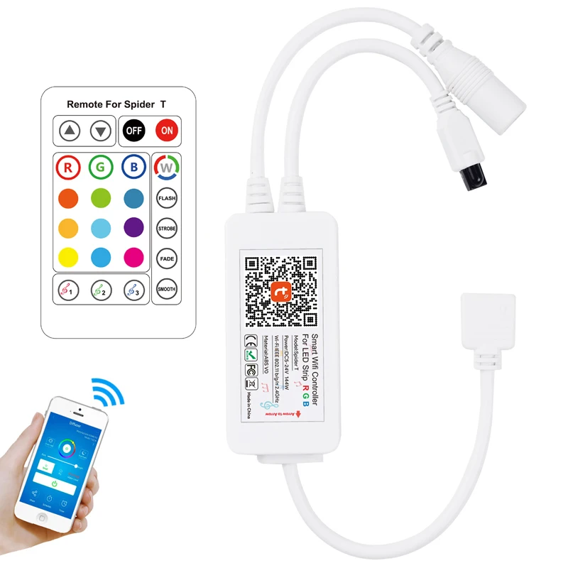 

Tuya Smart Life RGB LED Strip WiFi Controller APP IR Remote Voice Control by Alexa Google Assistant