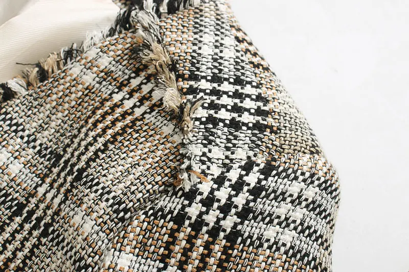 Twill Tweed куртка женская короткая куртка с v-образным вырезом офисная Suirt куртка Европейская мода пальто