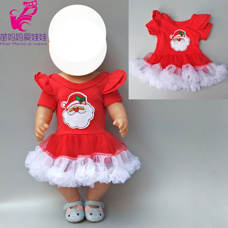 Рождественское платье bebe born doll 43 см для девочек 18 дюймов, рождественское платье для девочек, подарки для маленьких девочек
