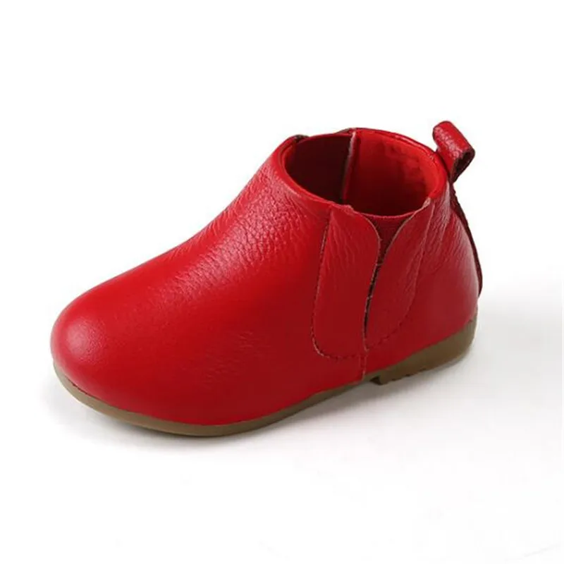 red Weoneit/модные кожаные сапоги для маленьких девочек; сезон весна-осень; CN 21-30; сапоги Martin для девочек; Детские ботильоны; обувь для девочек; 4 цвета - Цвет: red