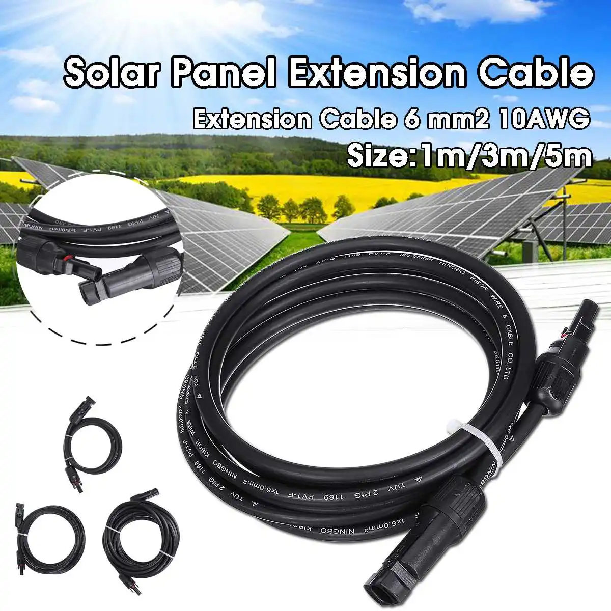 SWILET удлинитель для панели солнечных батарей кабель медный провод 1 м/3 м/5 м длина с MC4 разъем солнечный PV кабель 6 мм 2/10AWG