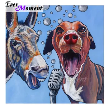 

Ever Moment Diamond Painting Handmade Dog Donkey Singing Full Square 5D DIY Diamond Embroidery Mosaic Decoration S2F2358