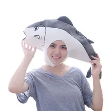 Аниме милая соленая рыба животное шляпа для взрослых детей Забавный костюм для косплея фото реквизит мягкая плюшевая игрушка головной убор шапка Рождественский подарок