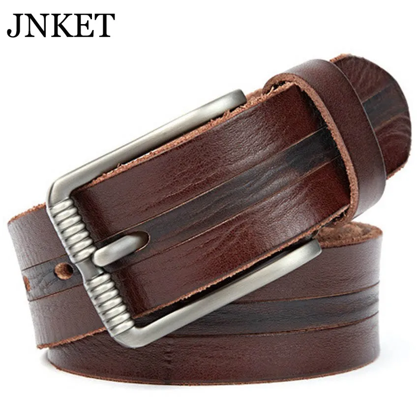 

JNKET Fashion Men's Cow Leather Waist Belt Casual Pin Buckle Waistband Jeans Waist Strap Retro Cinturon
