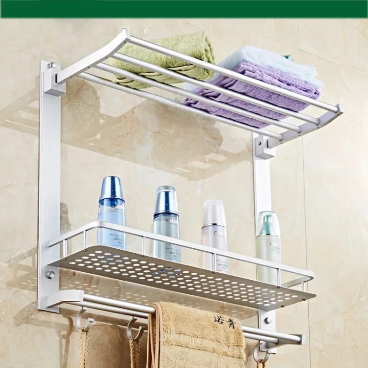 

Hole-Punched Multi-functional Bathroom Rack Alumimum Activity Towel Rack Multilayer Folding Towel Rack a Generation of Fat
