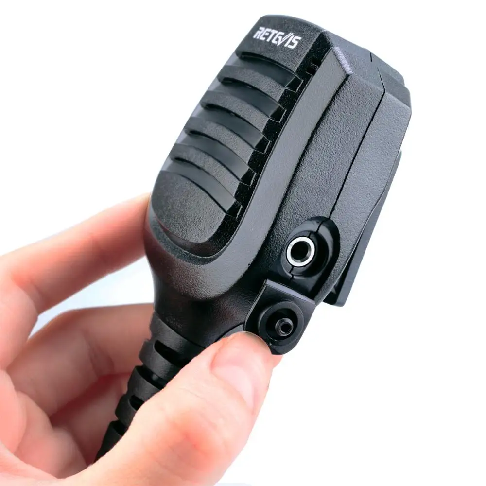 5pcs Retevis IP54 Waterproof 2 Pin Speaker Mic Microphone With 3.5mm Audio Jack PTT for Kenwood  Baofeng TYT Retevis Walkie
