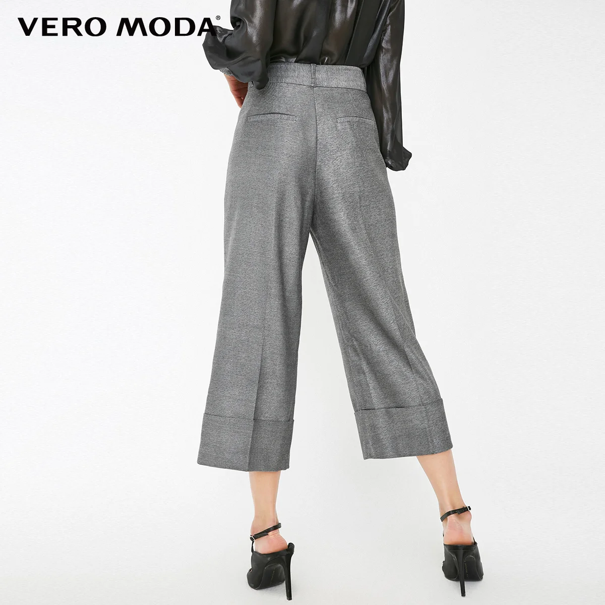 Vero Moda Новое поступление широкие брюки Капри с отворотами для отдыха | 31846J521