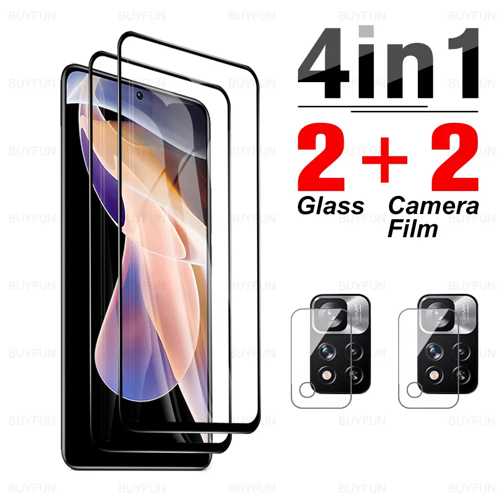 Закаленное стекло 4 в 1 для Xiaomi Redmi Note 11 Pro защита экрана объектива камеры Note11 Plus с