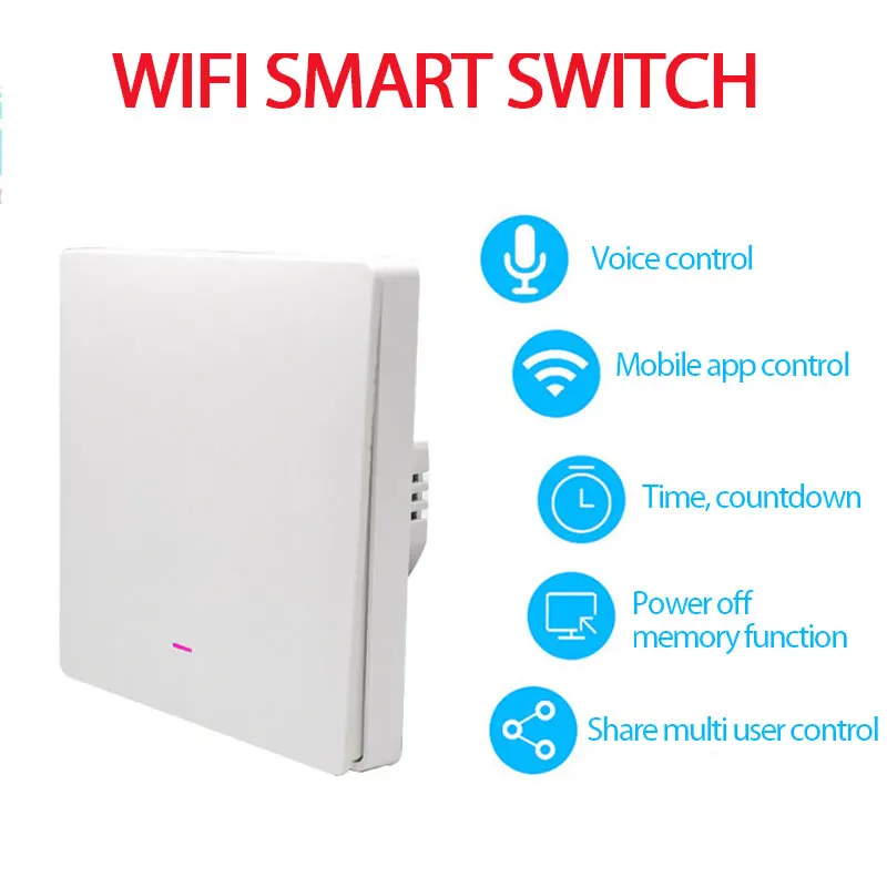 Умный сенсорный выключатель с Wi-Fi не требуется нейтральный провод для умного