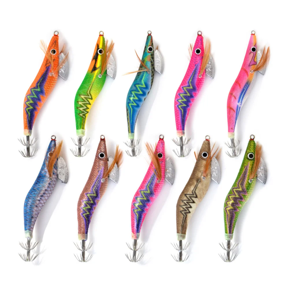 FISH KING 8/11.5/14/19.5g Hard Bait Luminous Squid Jig Sea Fishing Lure 2.0/2.5/3.0/3.5# Shrimp Cuttlefish Squid Hook Rig