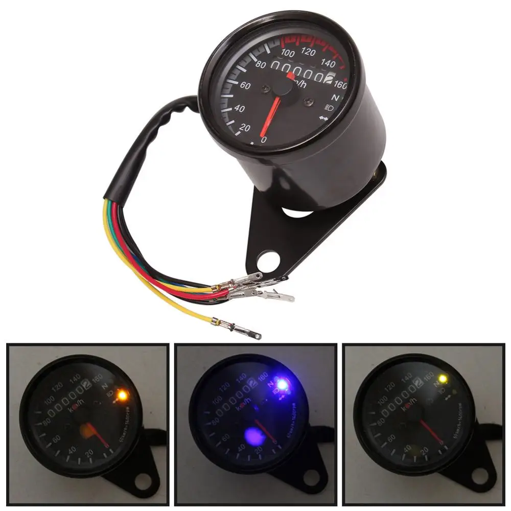 

Universal Motorcycle Speedometer Odometer 12V Motorcycle Dual Speed Meter with LED Indicator Speedometer Motorcycle