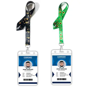 

Sunflower Lanyard Transparent Card Holder With Lanyards Waterproof Clear Badge Holder For Keys ID Card Plane Ticket