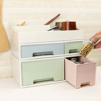 

Household Stackable Plastic Storage Box Drawer Storage Cabinet Desktop Debris Cosmetics Storage Organizer Box