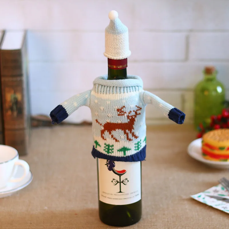 Рождественский подарок одежда винная бутылка пылезащитный чехол посуда мешок Рождественское украшение для дома Декор для обеденного стола Рождественский подарок на год - Цвет: Elk