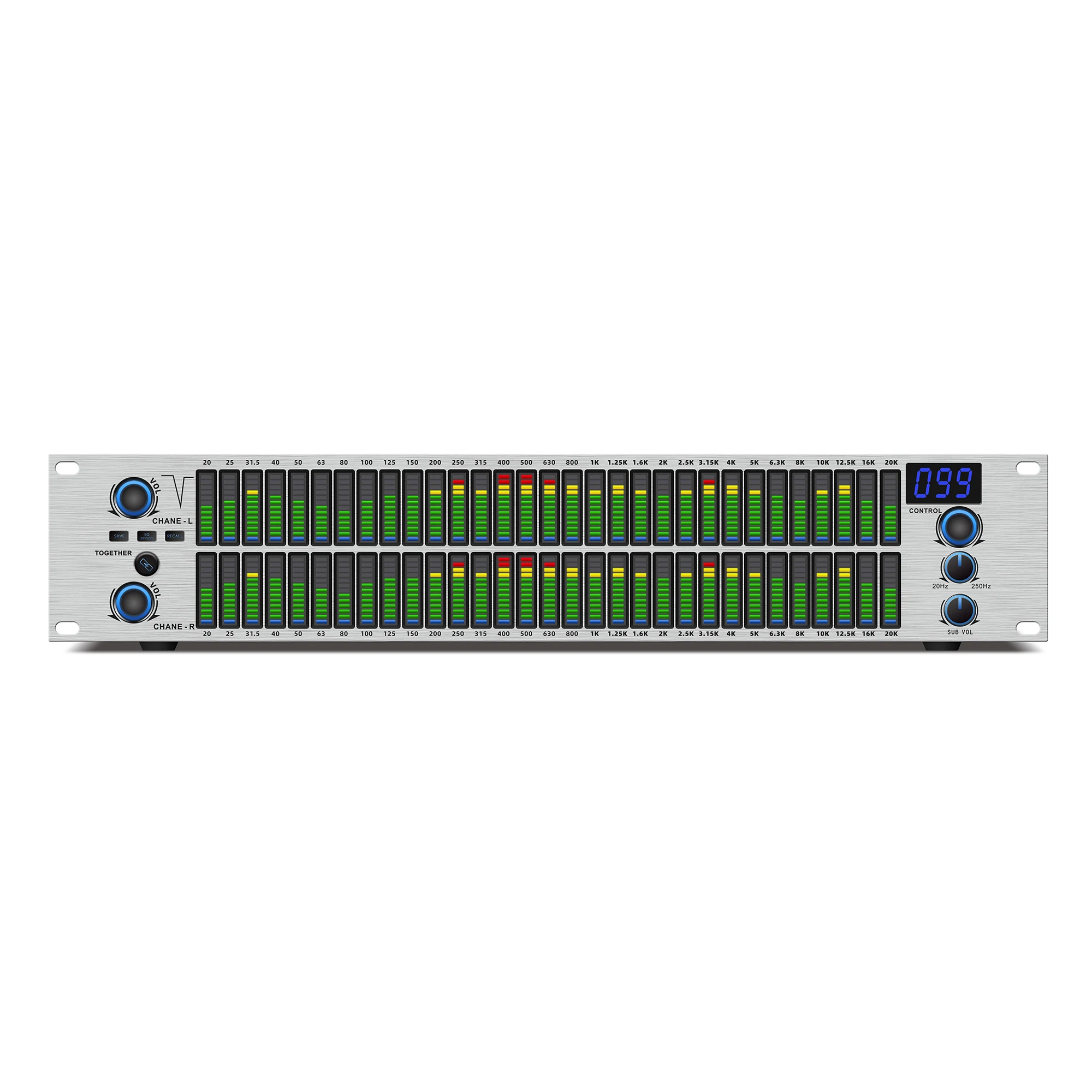 Leicozic Audio Equalizer Digital 2-Channel 2U LED Spectrum DSP Equalizador Profissional EQ312 Recording Studio Equipment audio equalizer