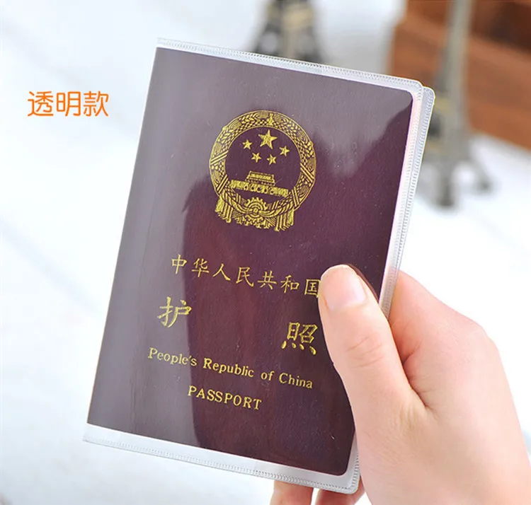 1PCS Travel Dirt Protection Passport Holder Wallet Purse PVC Transparent Women ID Business Credit Card Passport Cover Bag Pouch