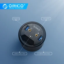 Orico 데스크탑 그로멧 usb 3.0 허브 (헤드폰 마이크 포함) 포트 유형 c 허브 otg 어댑터 분배기 (사무용 노트북 액세서리 용)(China)