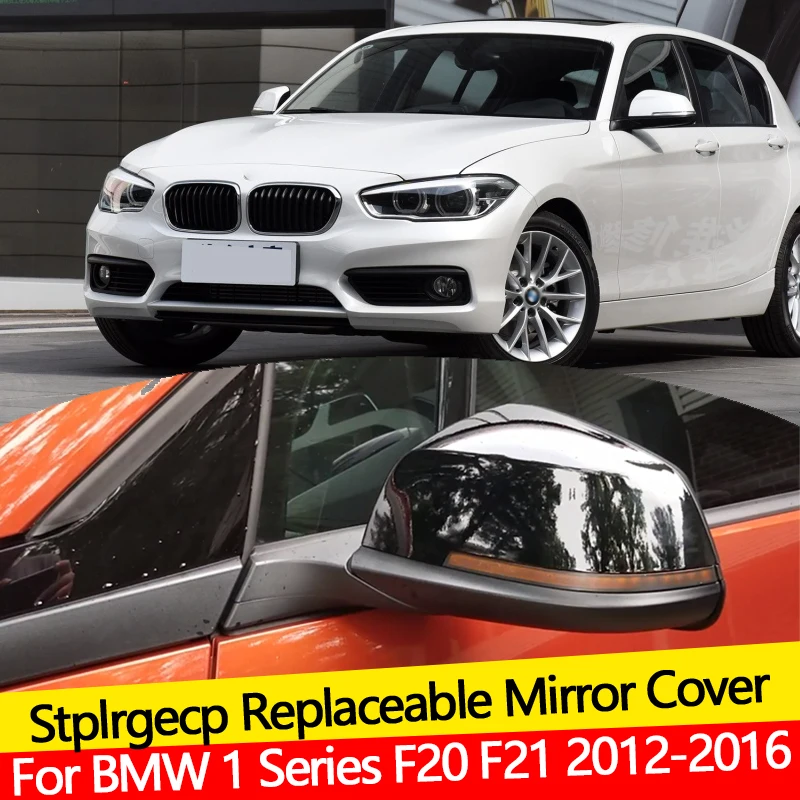 

For BMW 1 Series F20 F21 116i 118i 120i 125i 130i 2012-2016 Bright Black Car Review Mirror Shells Side Wing Mirror Cover Cap