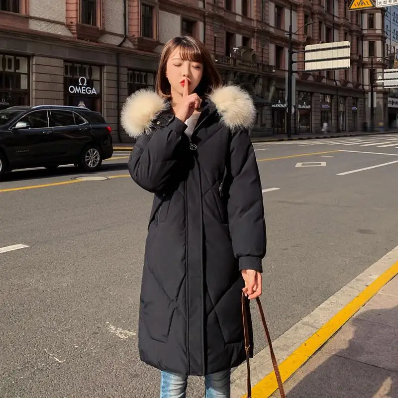 

Cotton-padded Clothes Women's 2019 Winter New Style Korean-style Slim Fit Slimming down Jacket Cotton-padded Clothes over-the-Kn