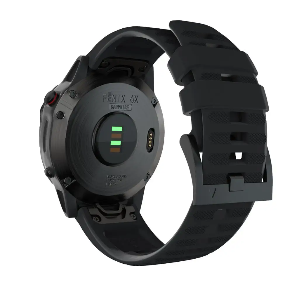 ตัวเลือกสินค้า สายนาฬิกาซิลิโคนสำหรับ Garmin Fenix 6X Pro 5X 7X 3HR ใส่สบาย ทนทาน