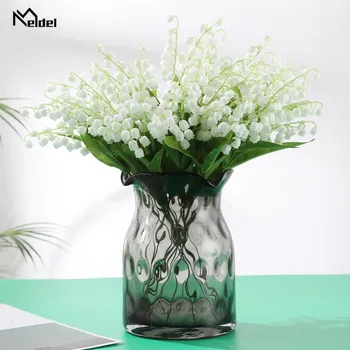

30 Heads Mini Valley Lily Artificial Flowers Plastic Lily Flores Small Bouquet For Wedding Party Home Vase Decor Fake Flowers
