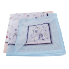 2 шт женские носовые платки из чистого хлопка с цветочным принтом для ежедневного использования