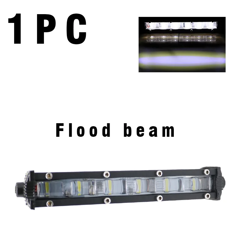 6D светодиодный рабочий светильник, 7 дюймов, 12 В, светодиодный автомобильный прожектор, Точечный светильник, лампа для вождения, противотуманная фара для внедорожника Ford, Toyota, SUV, 4WD, светодиодный фонарь - Цвет: Flood Beam