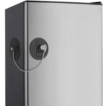 

Refrigerator Door Lock Fridge Door Lock with Key Cable Restrictor Adhesive Freezer Door Latch for Baby Safety 1pcs black