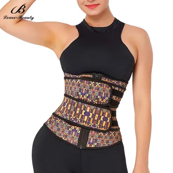 

Lover Beauty 2 Straps Waist trainer Geometric Pattern Waist Cincher Double Control Tummy Body Shaper Women Waist Trimmer Belt