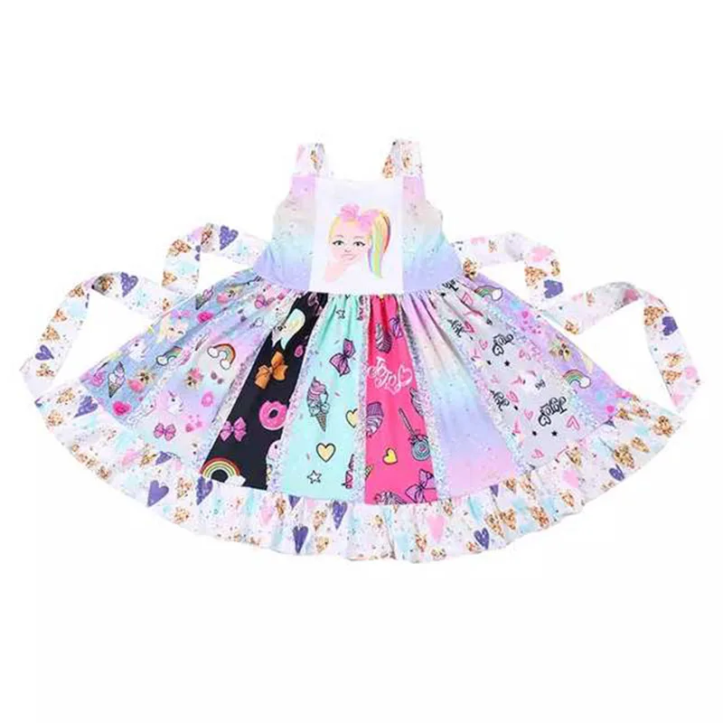 Модное платье для маленьких девочек летнее в мультяшном стиле с принтом детское