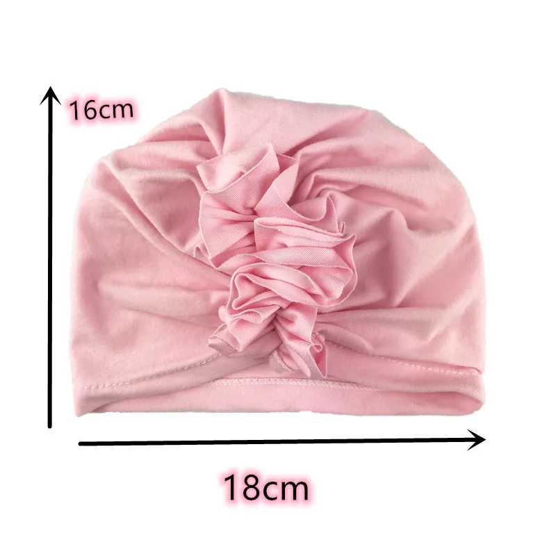2020 New Folds Flower Girl Headband Newborn Infant Toddler Kid Baby Girl Turban Soft Cotton Beanie Hat Cap Photo Props