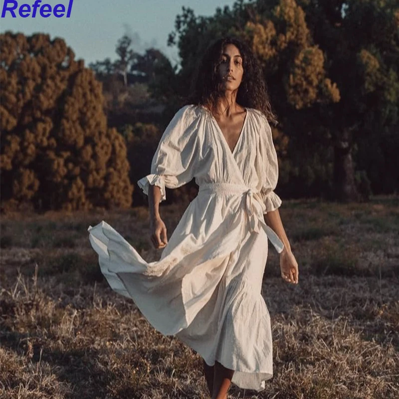 Платье-макси летнее хлопковое с оборками элегантный повседневный вечерний