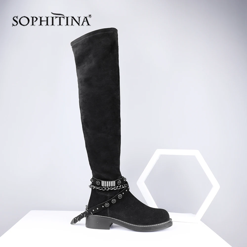 SOPHITINA/модные ботинки с металлическими украшениями Новая удобная обувь из