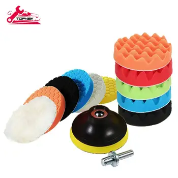 

13 Pcs 3" Sponge Polishing Pad Set for Car Polisher Waxing Foam Buffing Kit Auto Waxing Sanding With M14 Drill Adapter