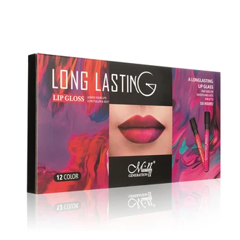 

12pcs/set Women Bright Makeup Cosmetics Lip Gloss Moisturizing Smooth Liquid Lipstick Non-stick Cup Matte Texture Labial Glair