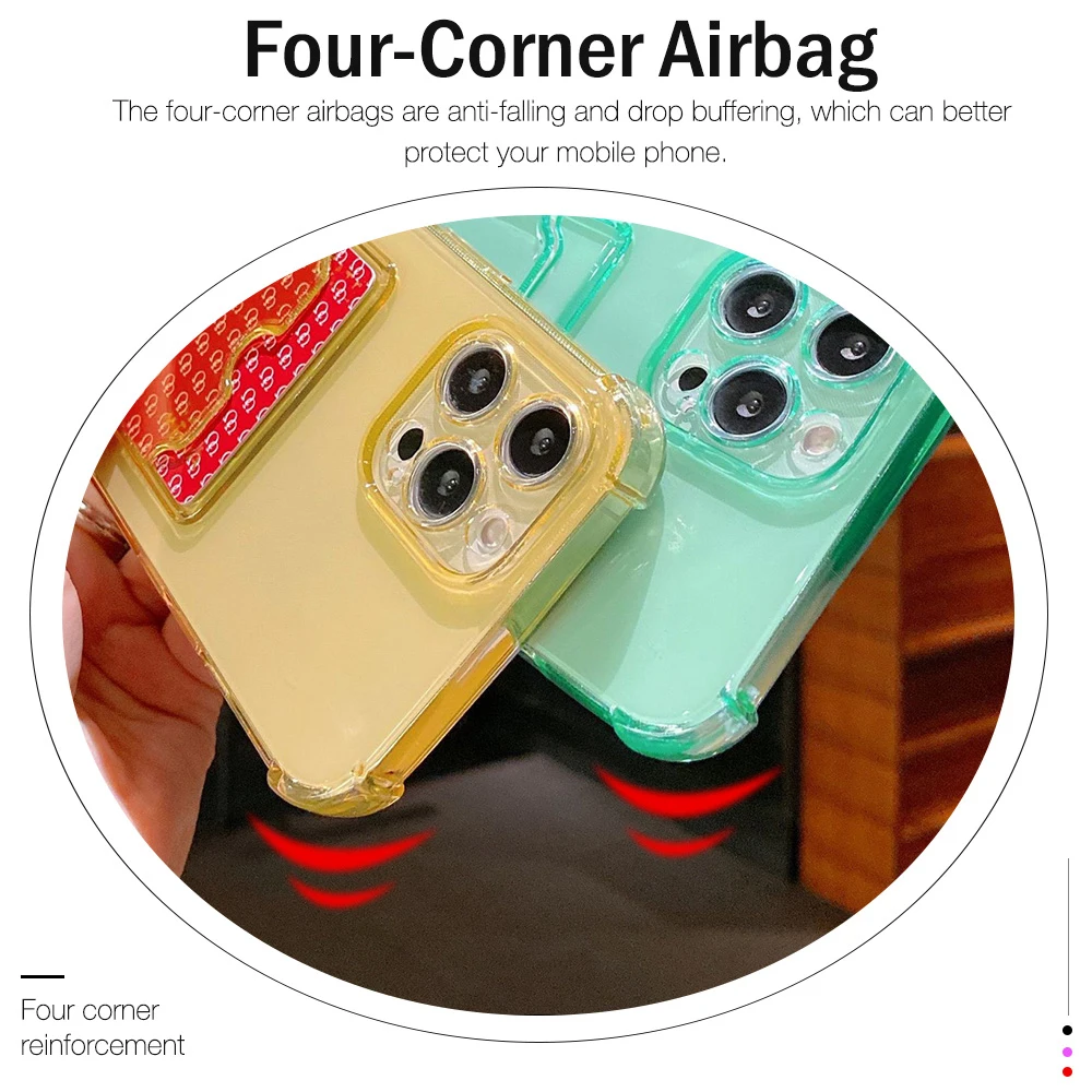 Stylish Shockproof Silicone Phone Case with Card Holder – Universal Design