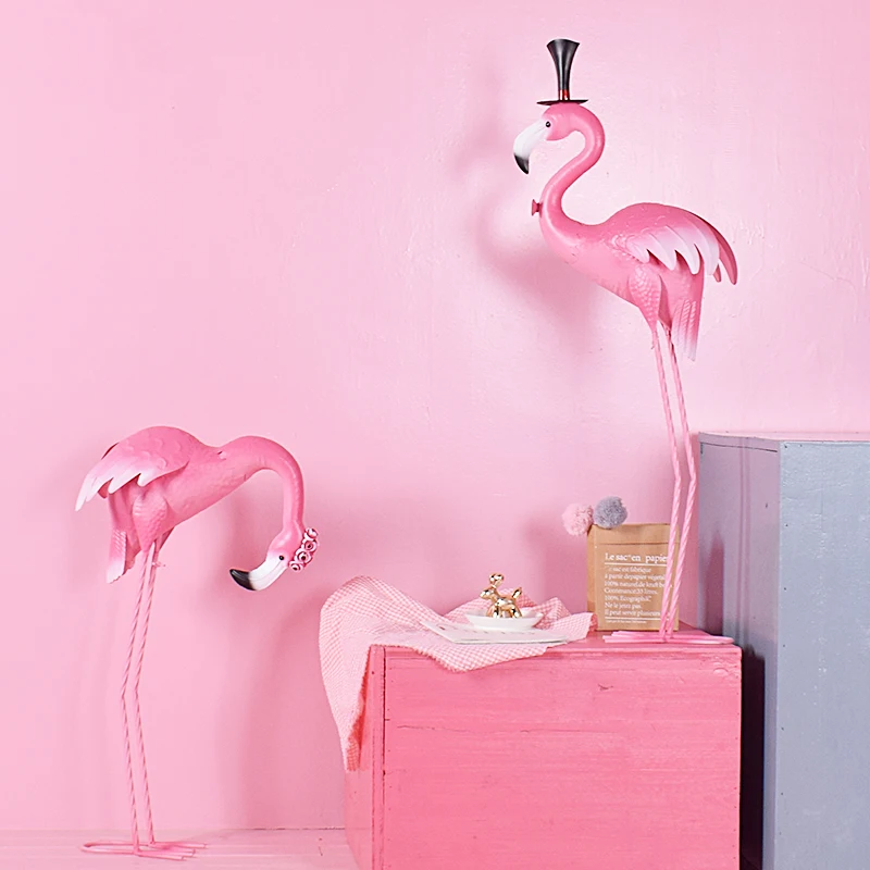 

Northern European style ins flamingos display large garden network celebrity shop window soft ornaments wedding photo props