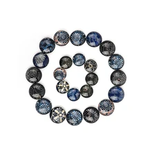 

20/10pcs Classical Cloth Stripe 10-35mm Round Blank Flatback Glass Cabochon For DIY Jewelry Making Bracelet Accessories