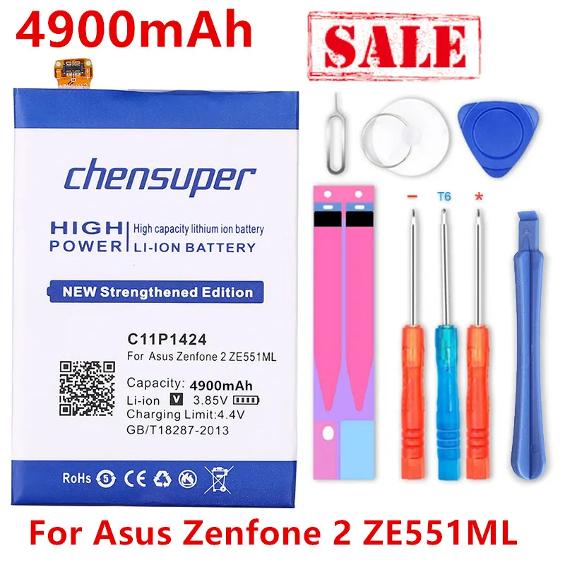 chensuper new 4900mAh C11P1424 Battery For Asus Zenfone 2 ZE551ML ZE550ML 5.5 Inch Lithium Polymer | Мобильные телефоны и