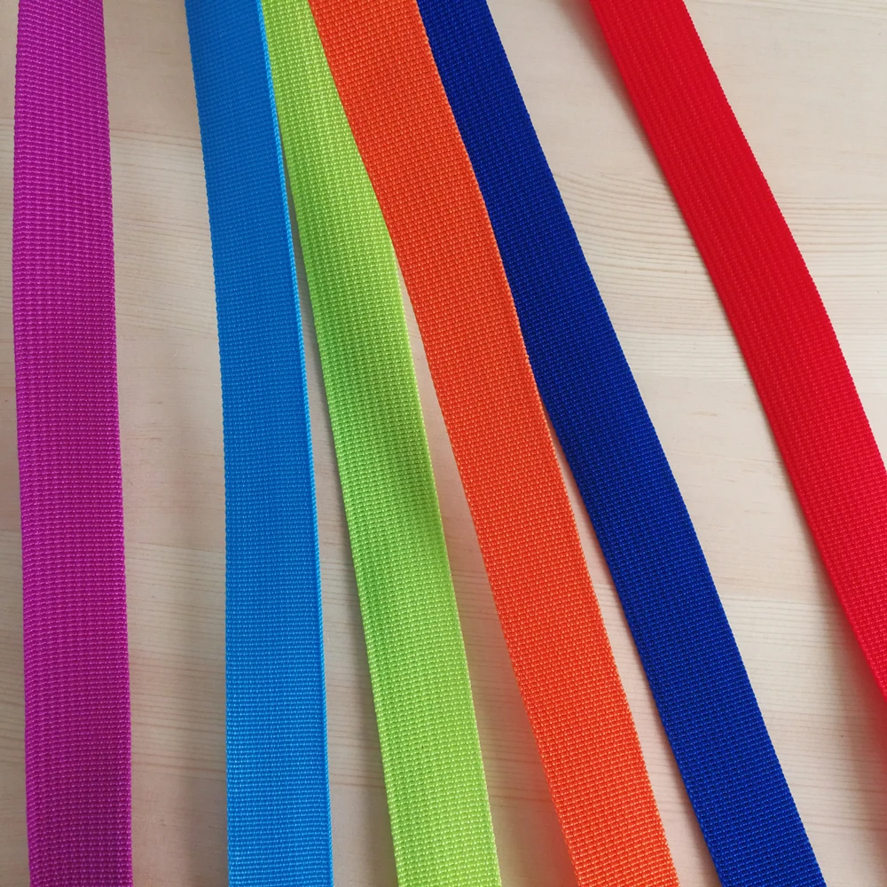 2.5cm Wide 10 Meters/Lot Pure Color Thickening PP Webbing Braided Strap Backpack Belt